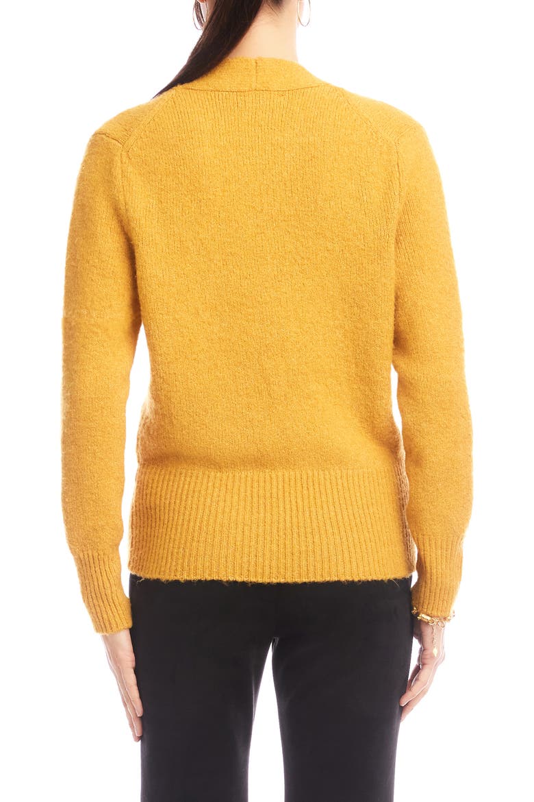 Surplice V-Neck Sweater, Alternate, color, GOLD