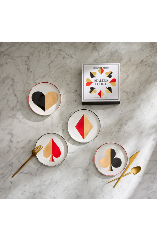 Jonathan Adler Dealer's Choice Canapé Plate Set In Multi