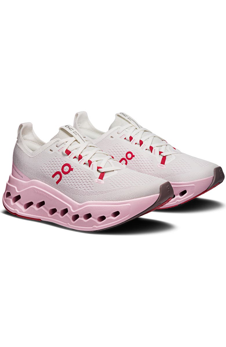 On Cloudsurfer Max Running Sneaker, Main, color, Ivory/ Peony