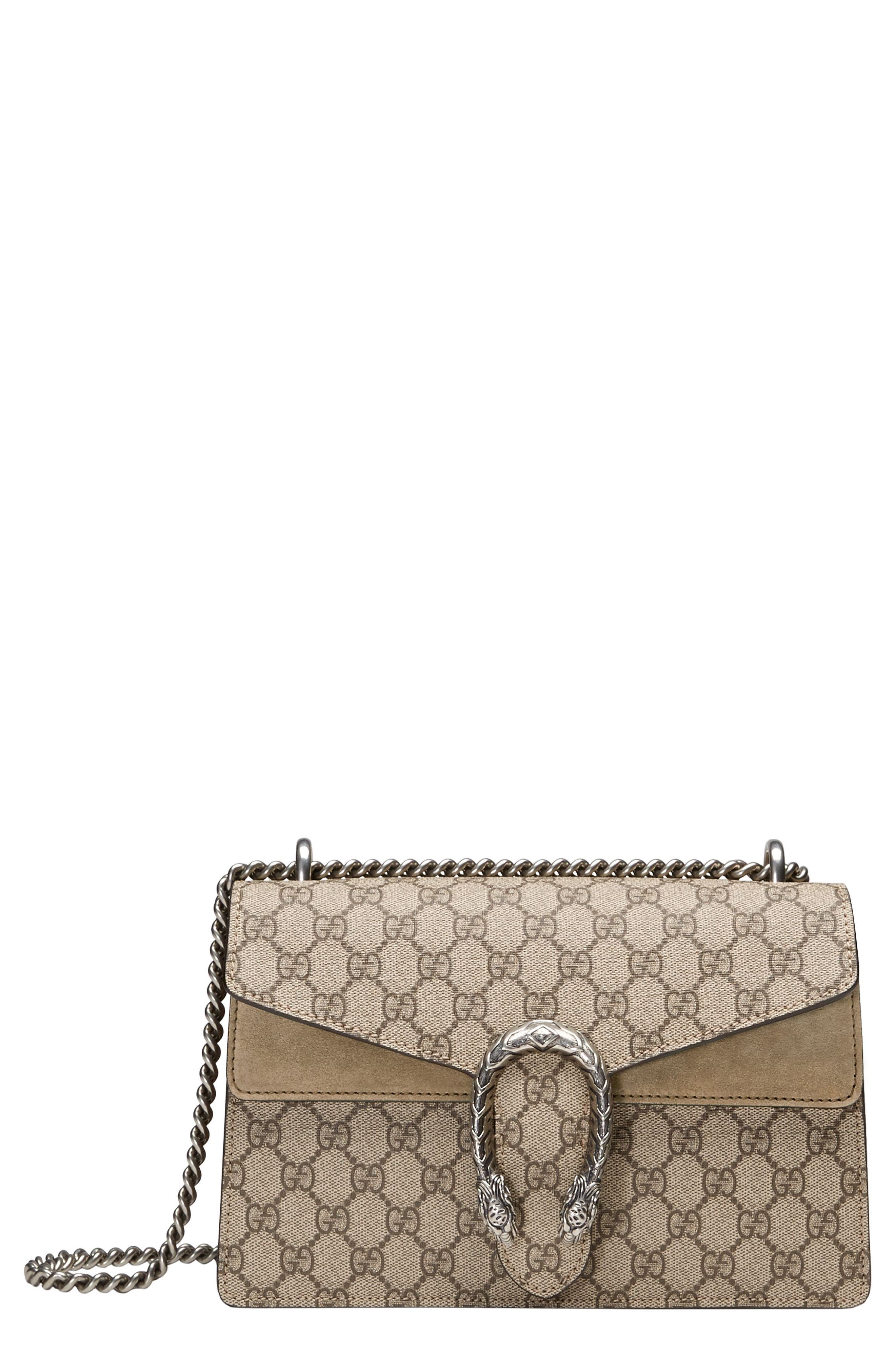 Small Canvas & Suede Shoulder Bag, Main, color, BEIGE EBONY/TAUPE