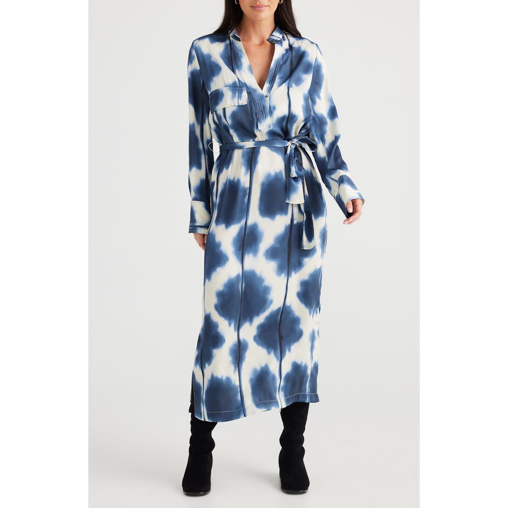 Brave + True Sampson Long Sleeve Shirt Maxi Dress In Flower Bomb In Flower Bomb