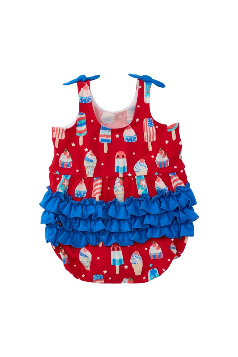 Baby/Toddler Knit Tie Shoulder Bubble Romper, Alternate, color, Stars & Scoops