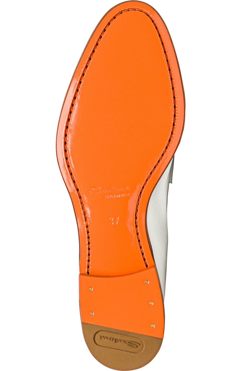 Santoni Women's Leather Penny Loafer, Alternate, color, White