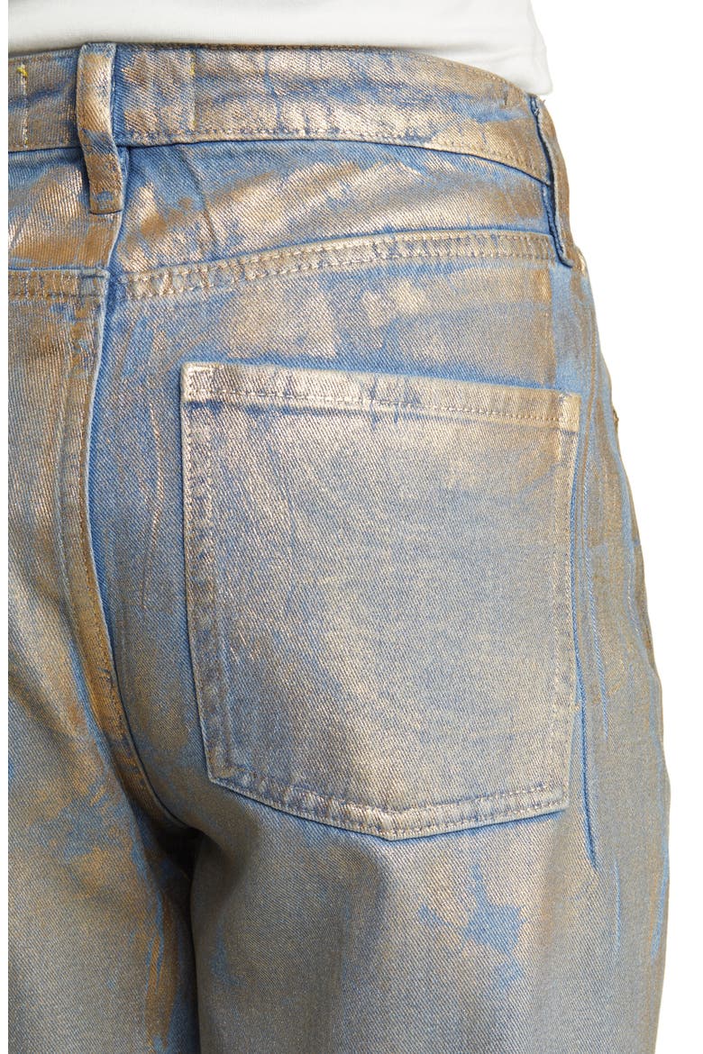 Metallic High Waist Straight Leg Jeans, Alternate, color, FIRE DANCER