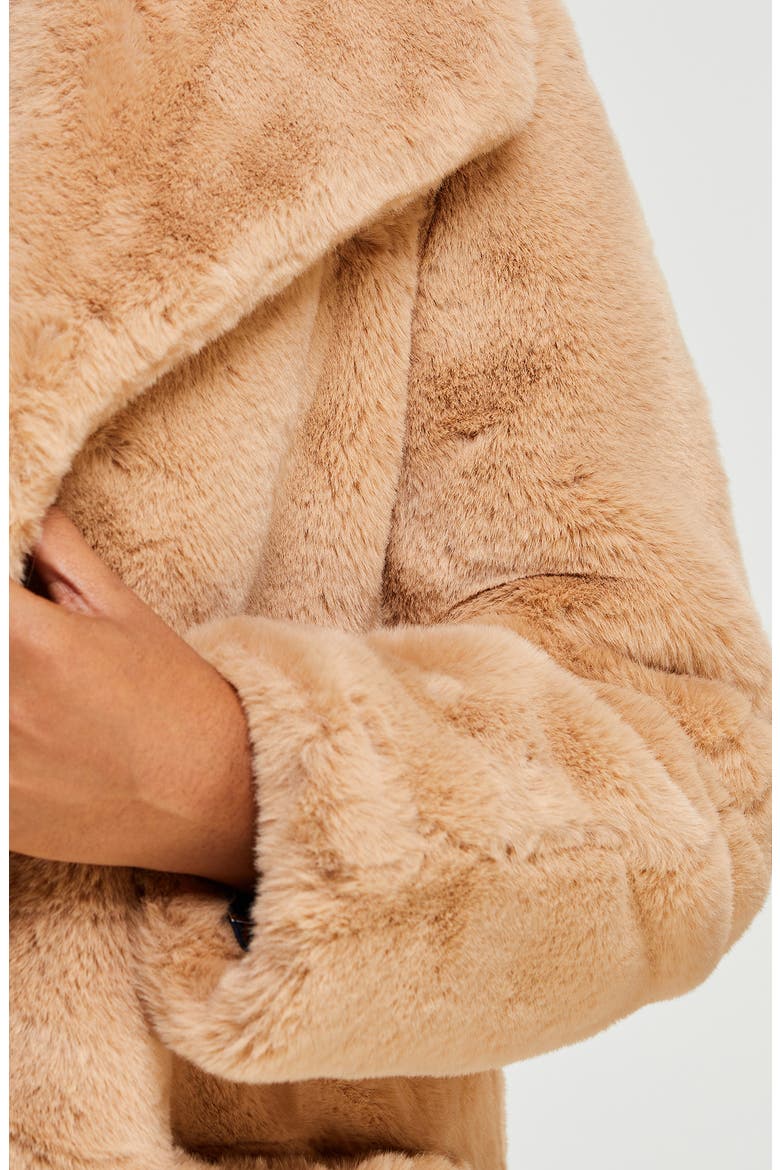 Matterhorn Faux Fur Coat, Alternate, color, CAMEL