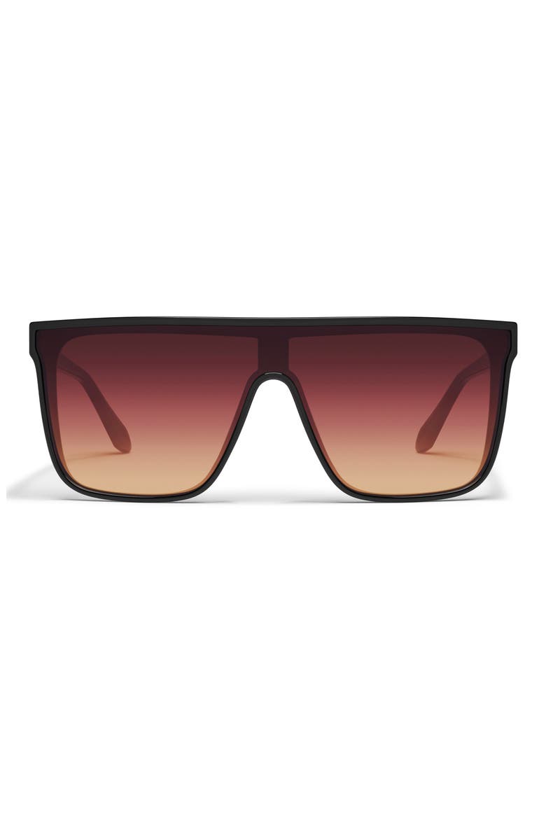 Nightfall Medium 138mm Shield Sunglasses, Main, color, BLACK/ IRIS GLOW
