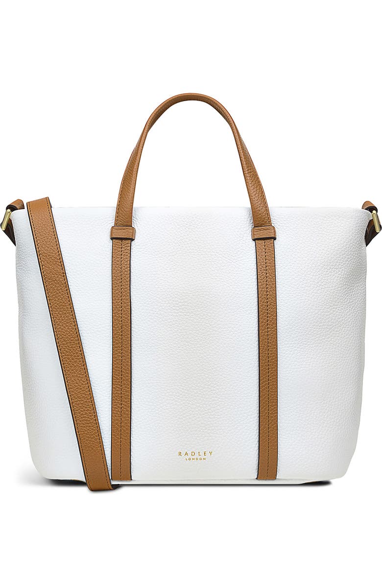 Radley Farringdon Pebbled Leather Tote Bag, Main, color, Bright White