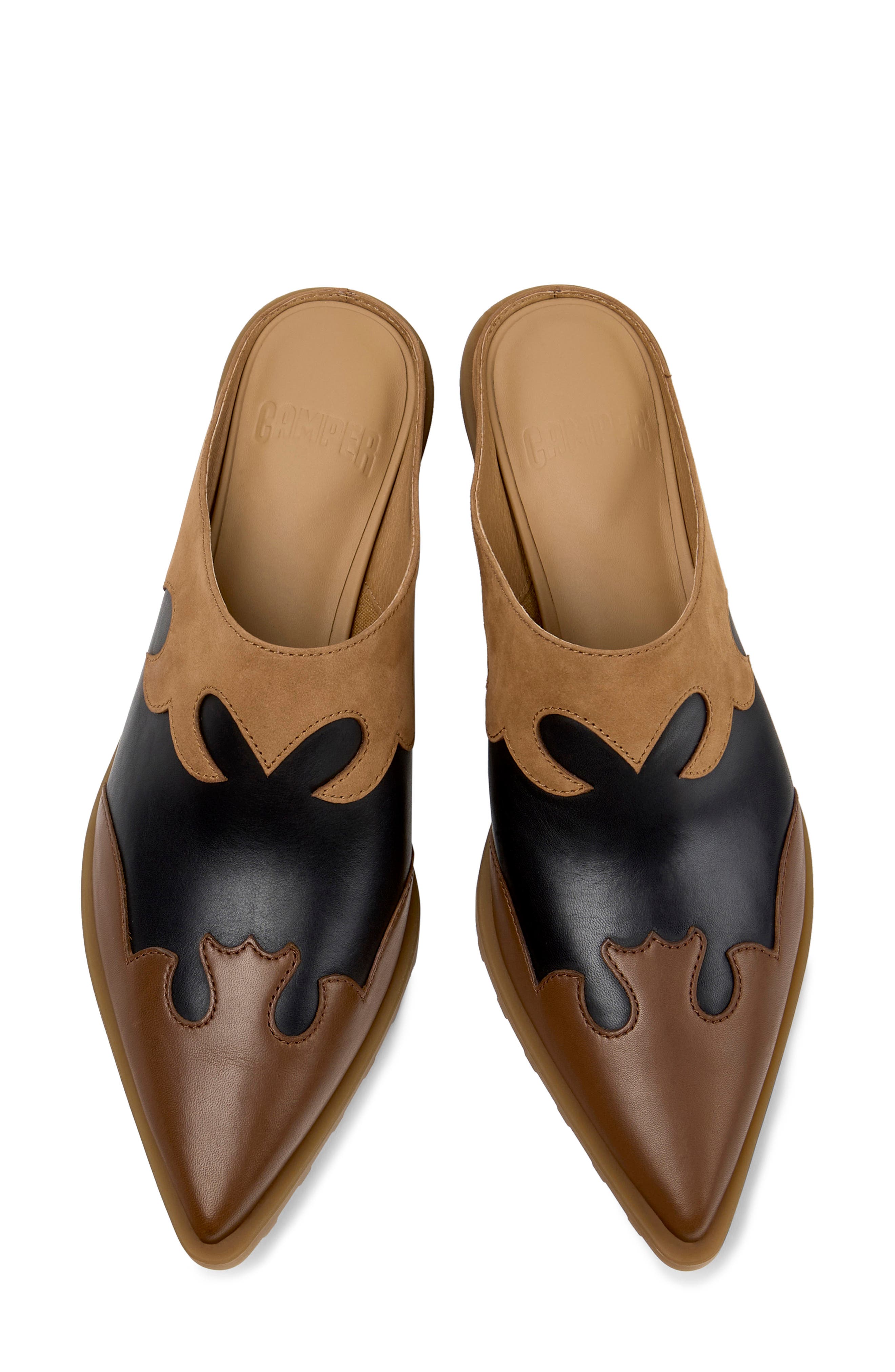 Anita Leather Mule, Alternate, color, MEDIUM BROWN