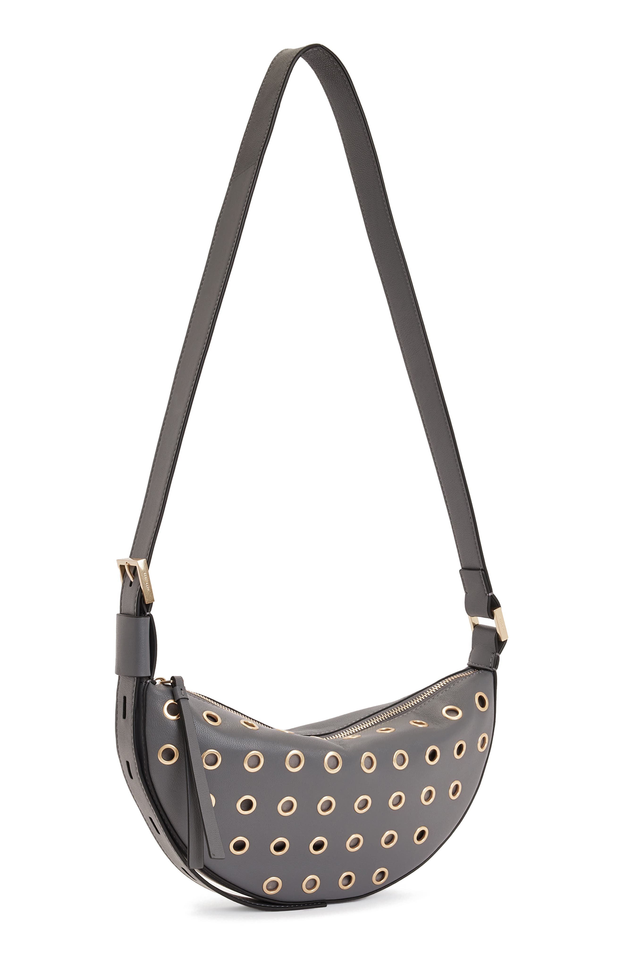 Half Moon Grommet Crossbody Bag, Alternate, color, SLATE GREY
