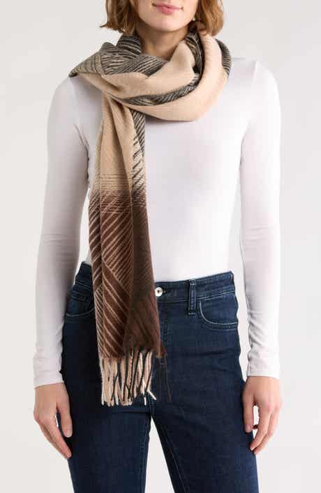Vince Camuto Diamond Feather Fringe Scarf