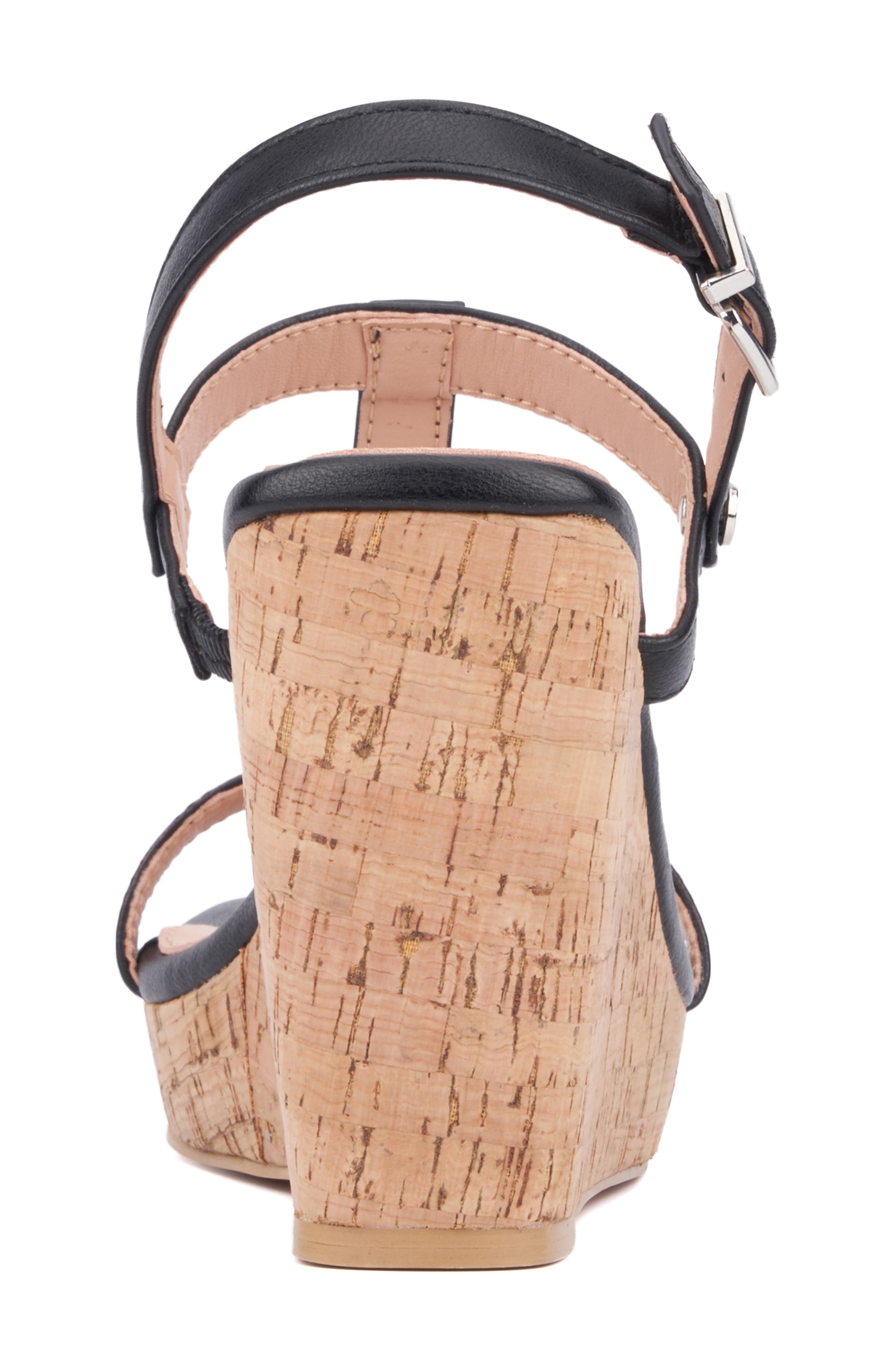 NEW YORK AND COMPANY Aimee Wedge Sandal, Alternate, color, Black