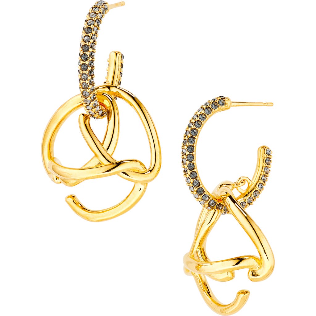 Oscar De La Renta Braided 'o' Drop Hoop Earrings In Gold