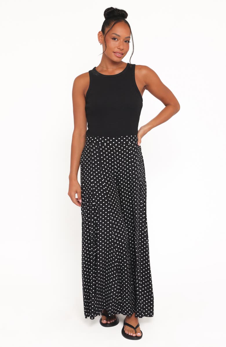 Petal & Pup Neveah Polka Dot Wide Leg Pants, Alternate, color, Black Polka Dot