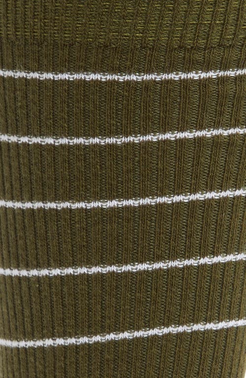 Nordstrom Everyday Stripe Cotton Blend Socks In Olive