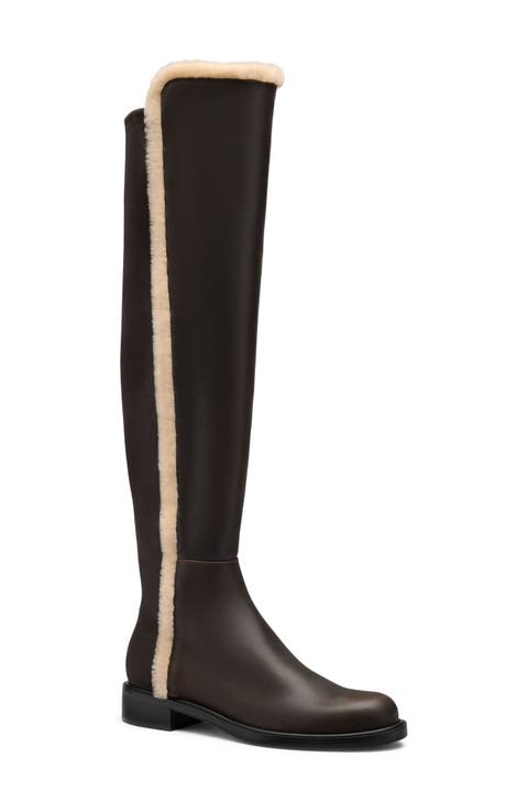 5050 Cozy Gisele Over the Knee Boot with Genuine Shearling Trim