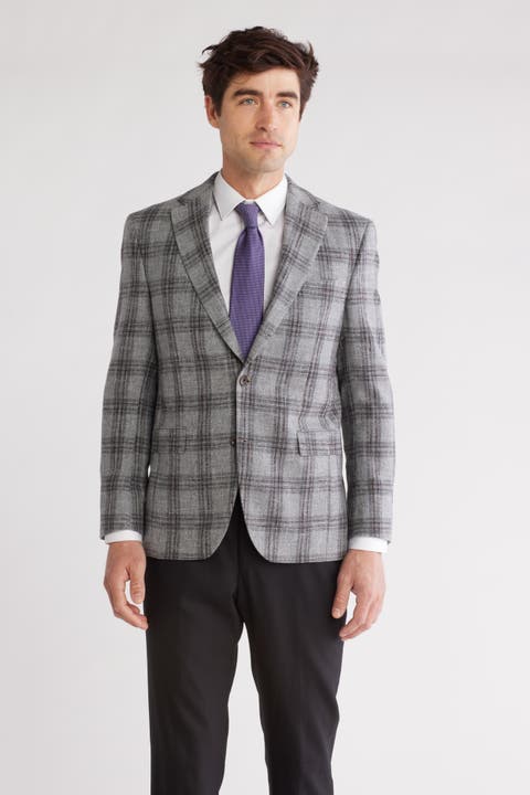 Plaid Espirit Wool Blend Sport Coat