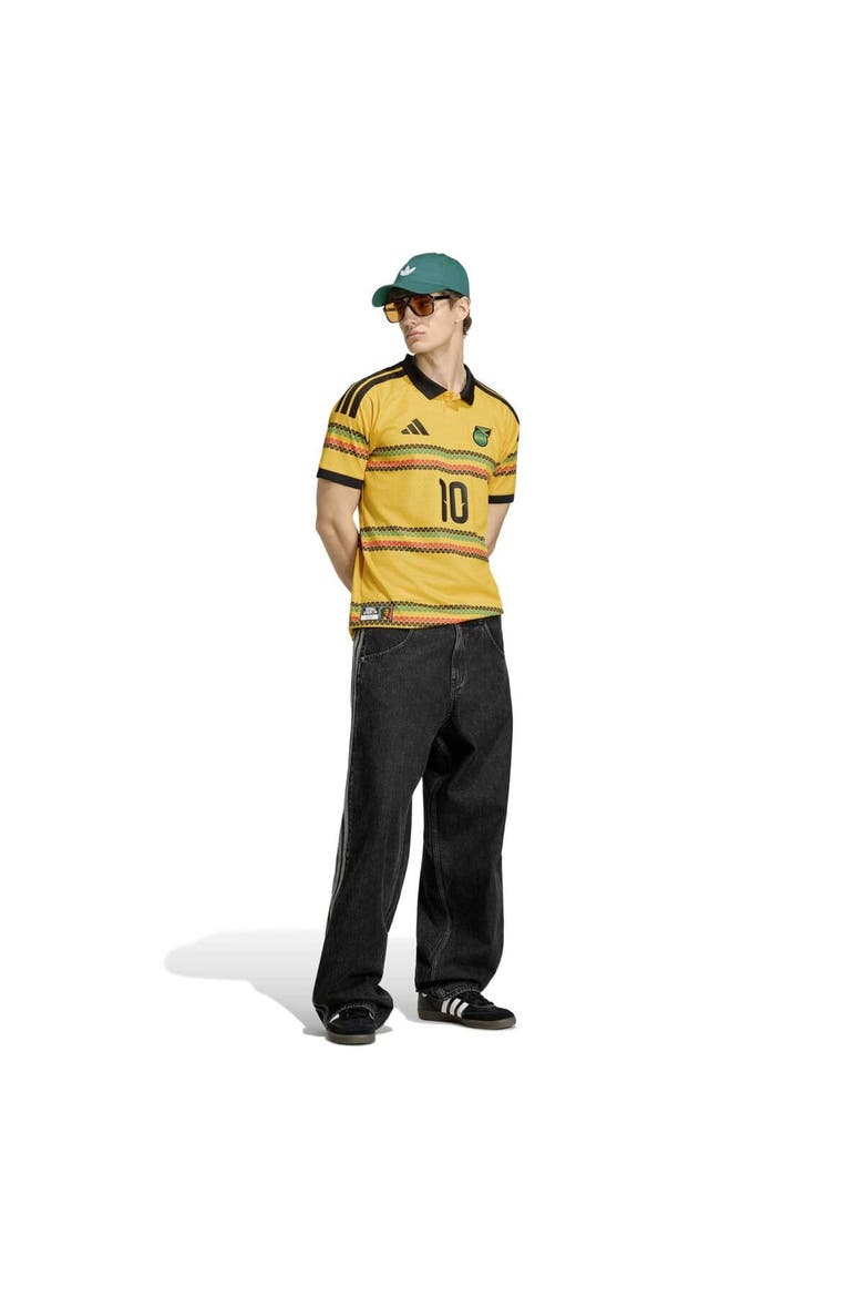 Men's adidas Bob Marley Yellow Jamaica National Team 2026 Home Replica Jersey, Alternate, color, Yellow