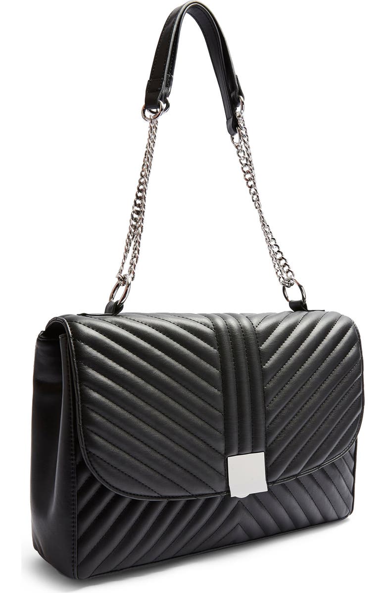 Topshop Sofia Quilted Faux Leather Shoulder Bag, Alternate, color,