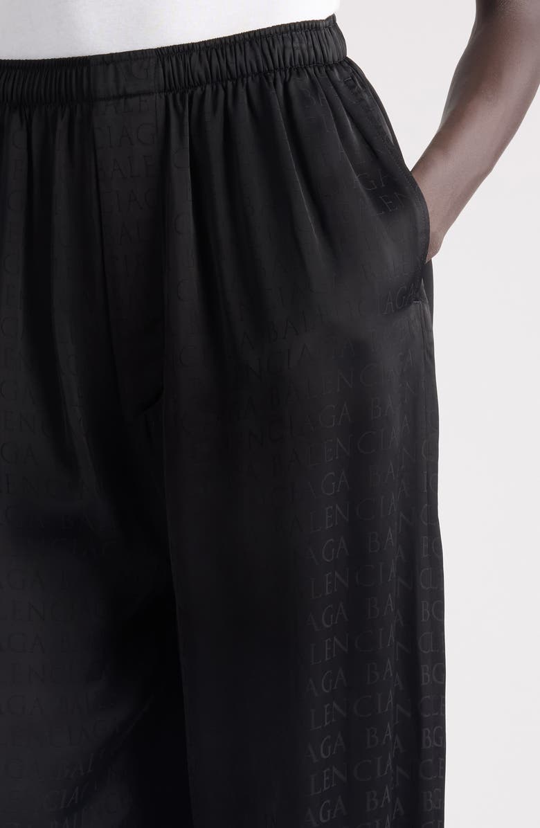 Balenciaga Logo Jacquard Pajama Pants, Alternate, color, 1000 Black