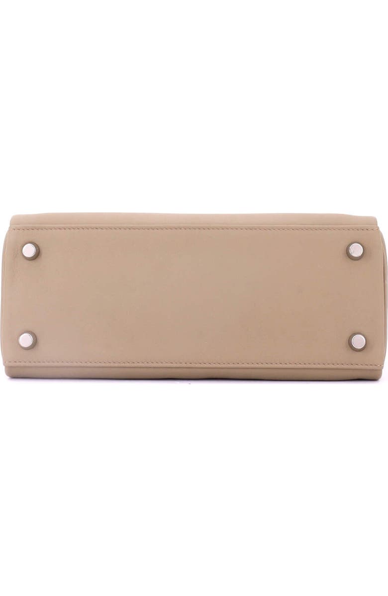 Pre-Owned Hermes Kelly Handbag Brown Swift with Palladium Hardware 25, Alternate, color, Beige Marfa