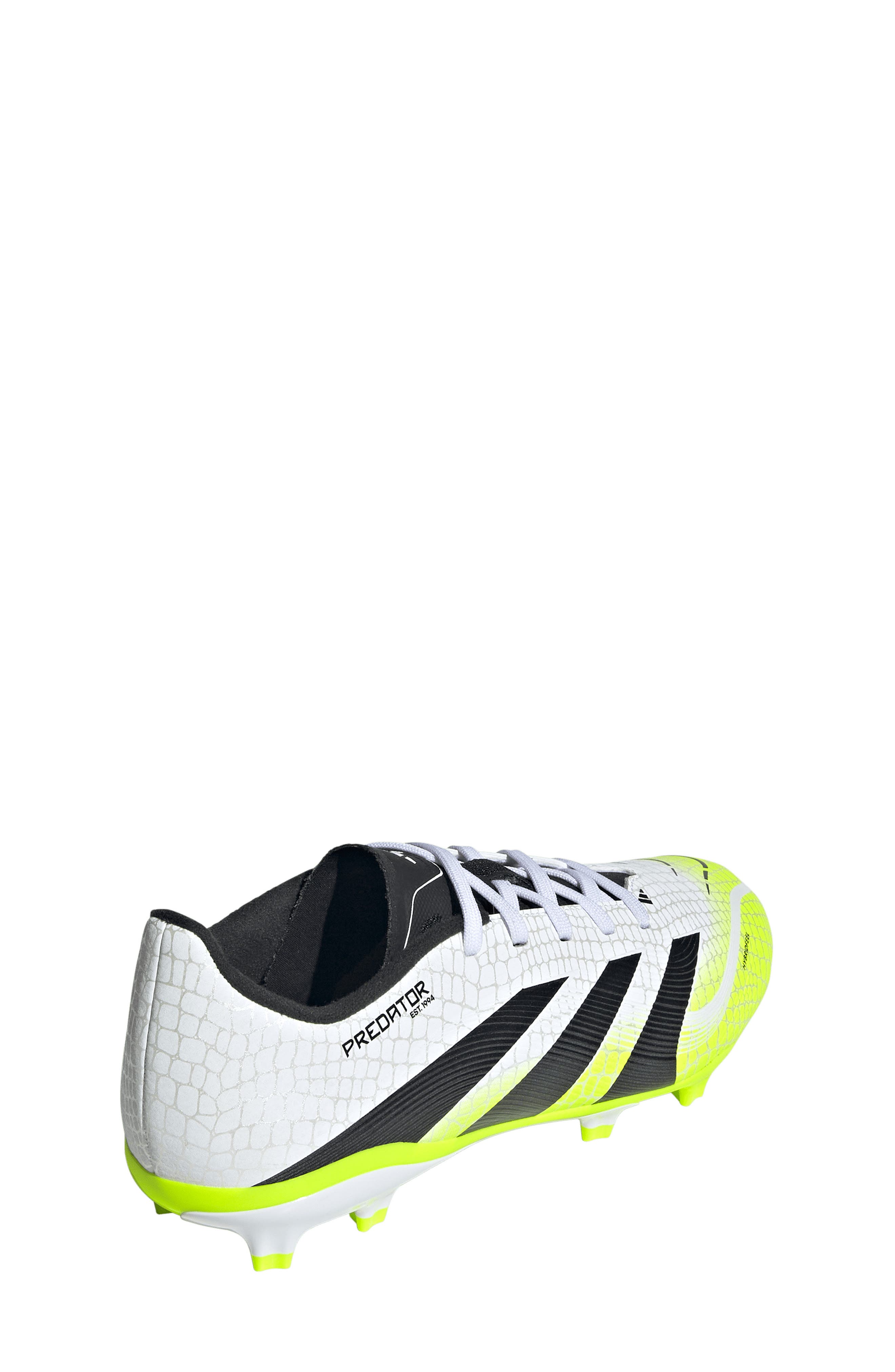 adidas Kids' Predator Club Firm/Multiground Soccer Cleat, Alternate, color, White/ Black/ Lucid Lemon