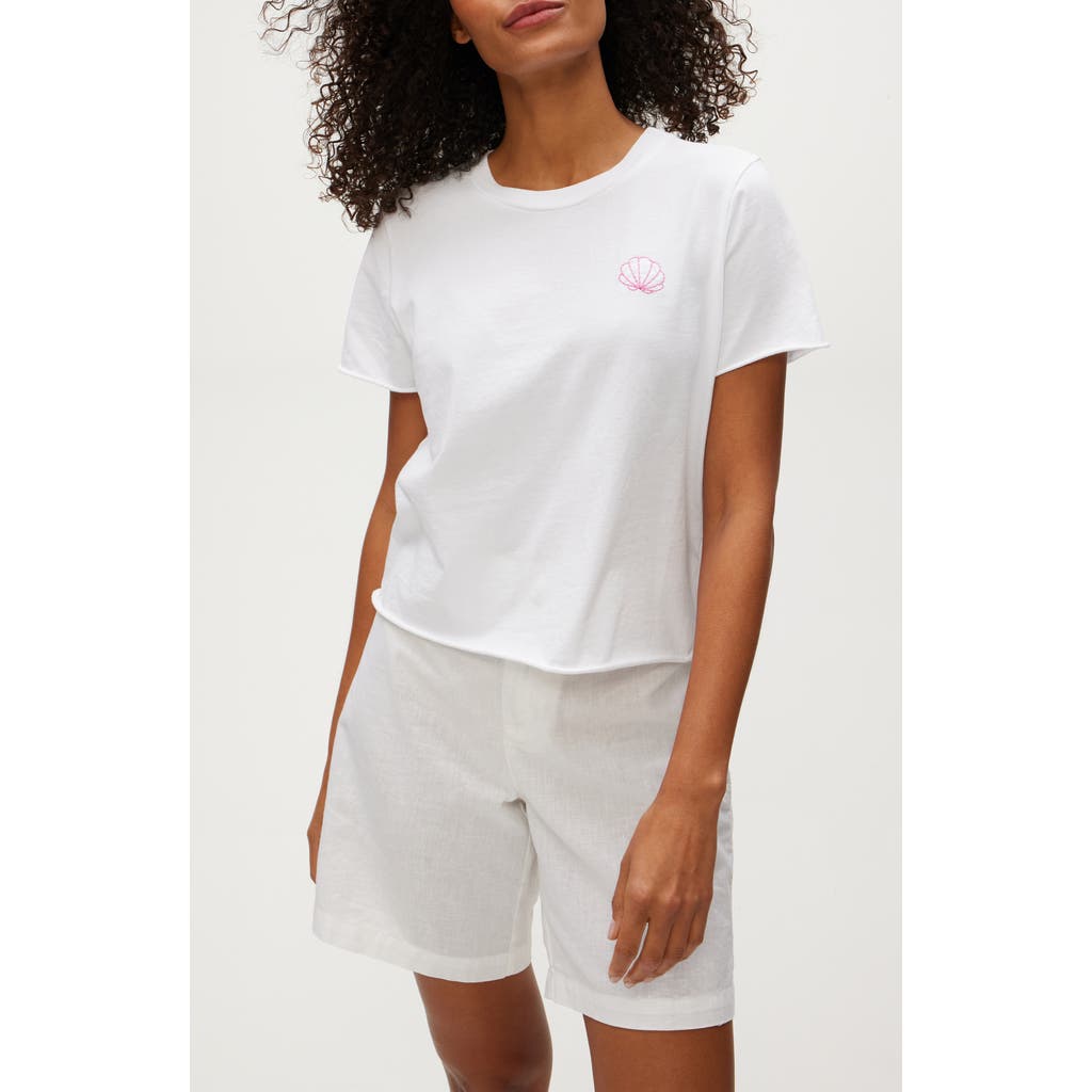 Michael Stars Shell Embroidered Cotton T-shirt