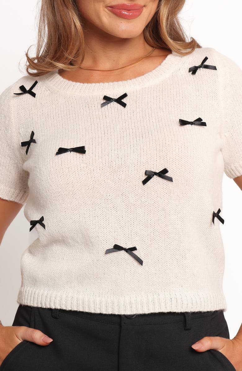 Petal & Pup Rachel Bow Short Sleeve Sweater, Alternate, color,