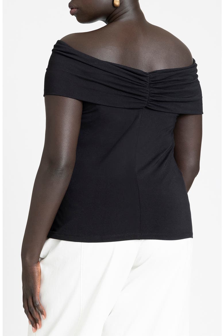 Criss Cross Off the Shoulder Top, Alternate, color, BLACK ONYX