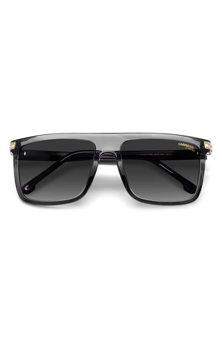 Carrera Eyewear 58mm Flat Top Rectangular Sunglasses, Alternate, color, Grey