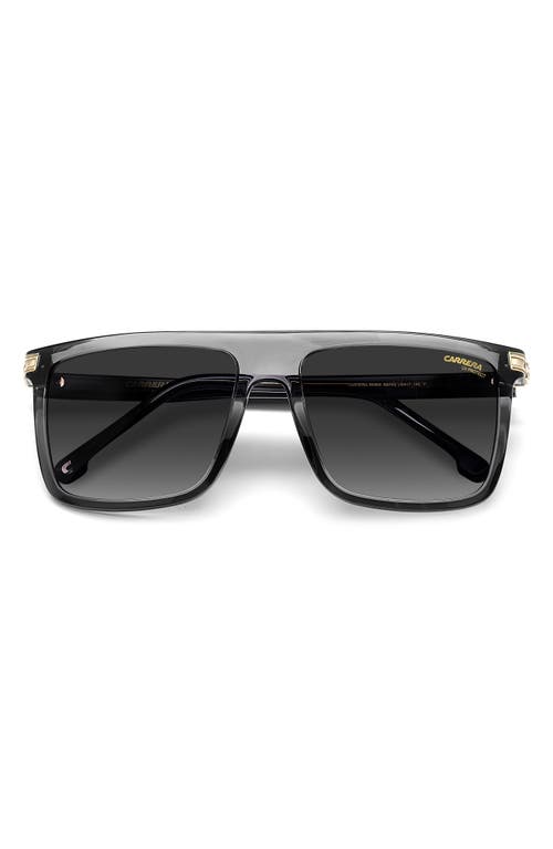 Carrera Eyewear 58mm Flat Top Rectangular Sunglasses In Grey