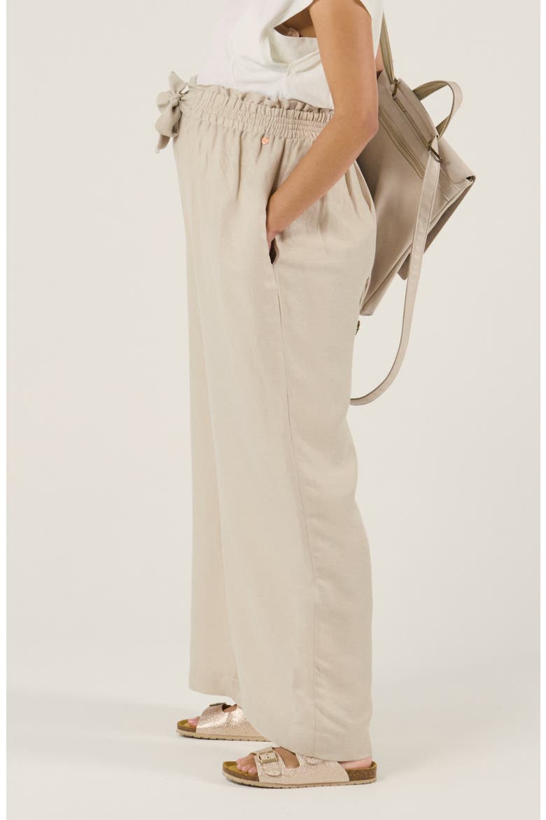 Maternity Twill Smock Pants Sahel, Alternate, color, Beige