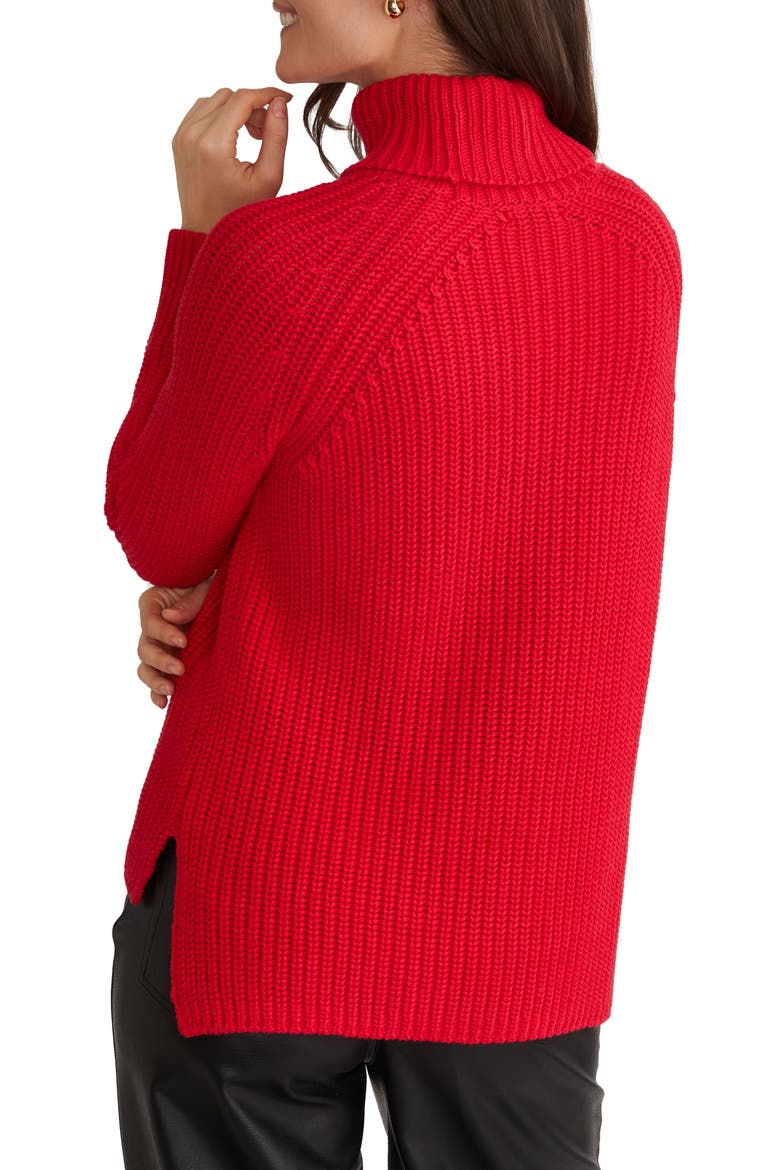 Stella Cotton Turtleneck Sweater, Alternate, color, CHERRY RED