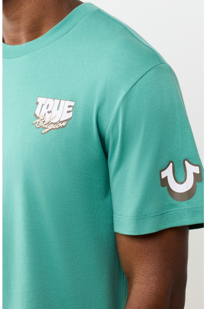 Horseshoe Balloon Graphic T-Shirt, Alternate, color, BERYL GREEN