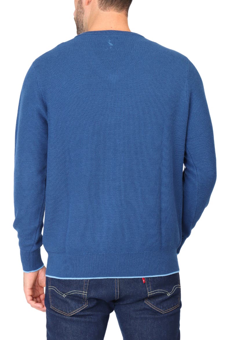 Waffle Knit V-Neck Sweater, Alternate, color, INDIGO BLUE