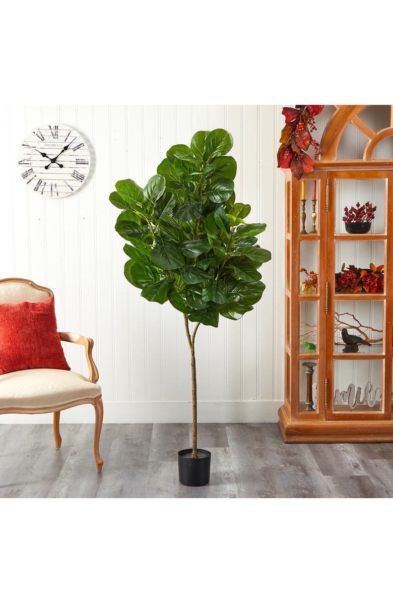 NEARLY NATURAL 6' Artificial Fiddle Leaf Fig Plant, Alternate, color, 