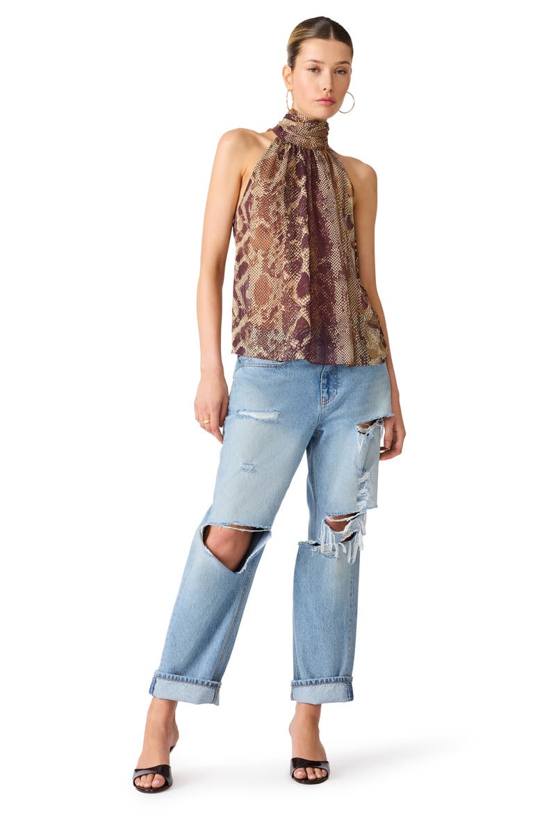 Alexane Print Sleeveless Top, Alternate, color, BRONZE