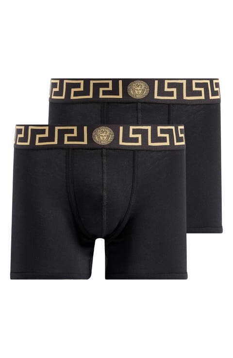 2-Pack Greca Border Stretch Cotton Boxer Briefs