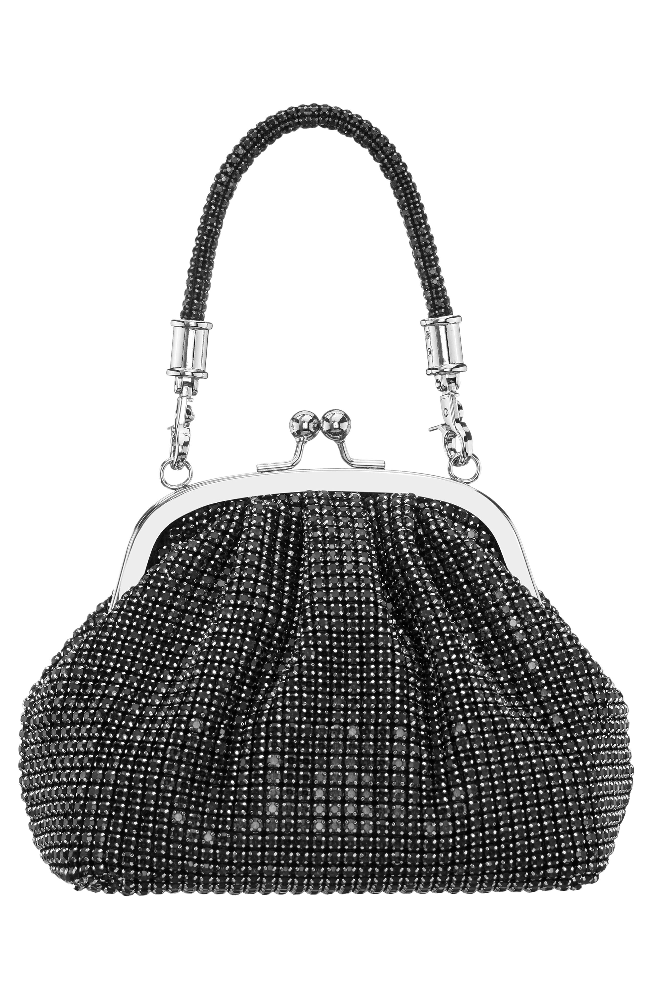 Nina Kiara Frame Clutch, Alternate, color, Black