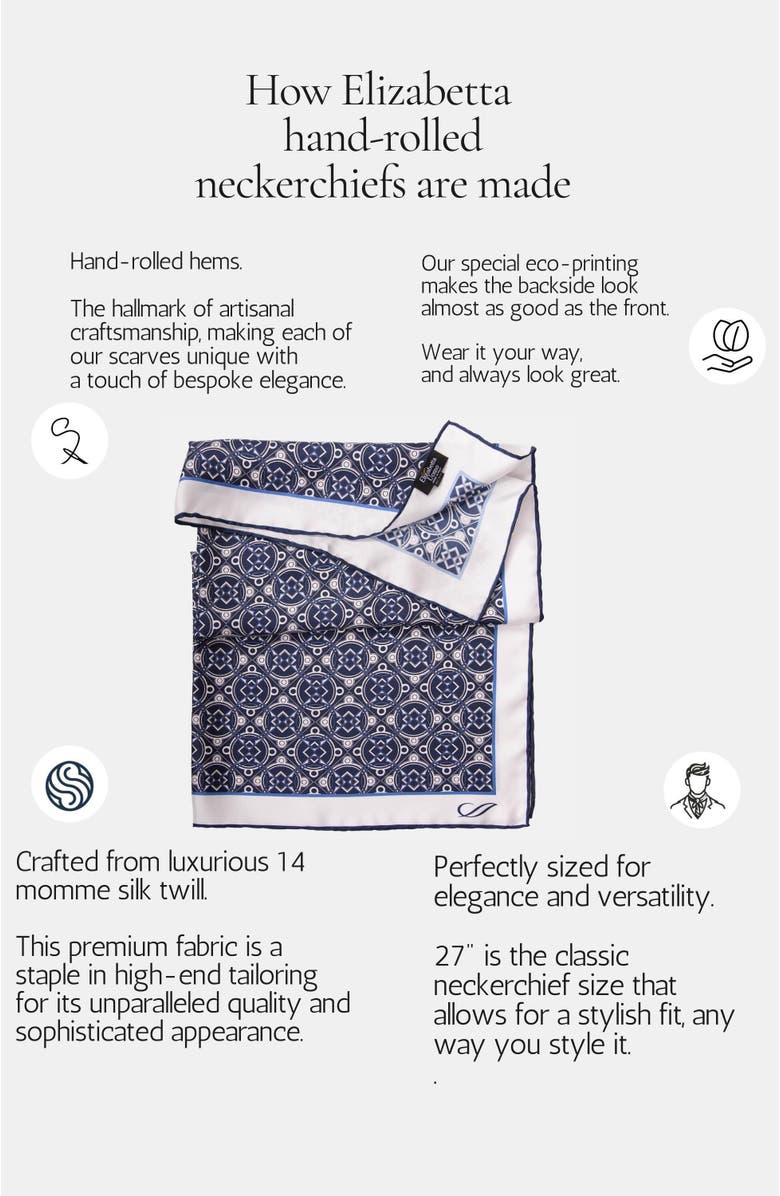 Elizabetta Marcello - Silk Neckerchief for Men, Alternate, color, Beige And Rose