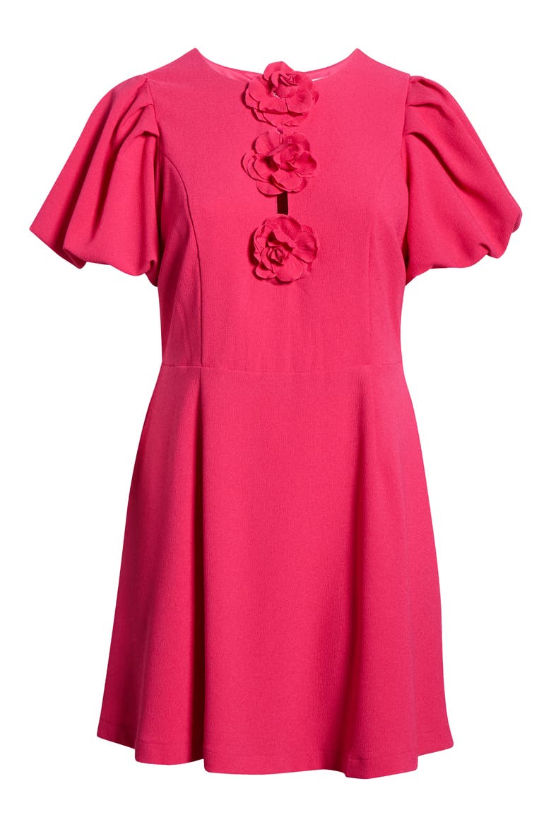 Zemira Rosette Bubble Sleeve Minidress, Alternate, color, FUCHSIA