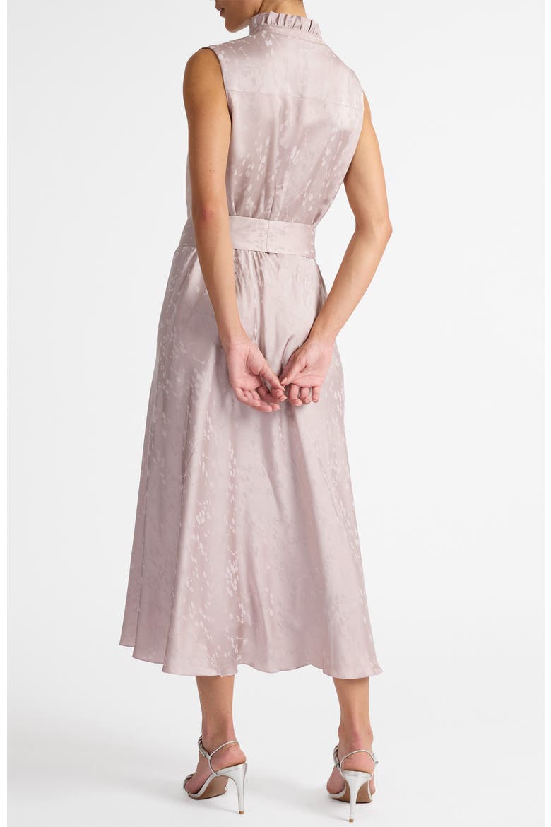 Nirva Sleeveless Dress in Tonal Floral Jacquard, Alternate, color, Lilac Shadow