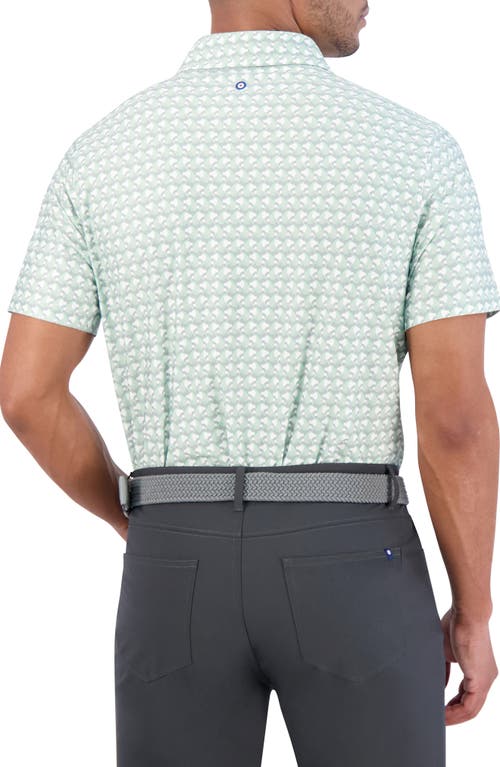 Ben Sherman Art Deco Tech Jersey Golf Polo In Green