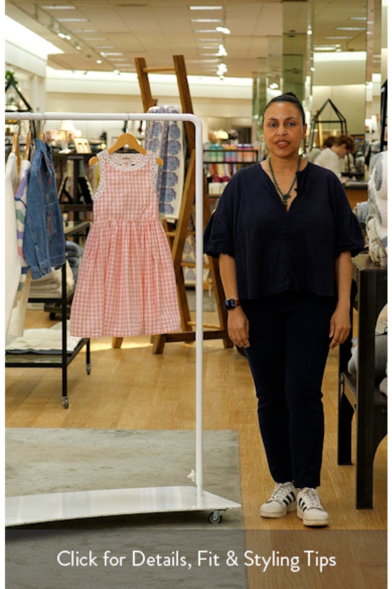 Kids' Harlow Gingham Strappy Cotton Sundress video