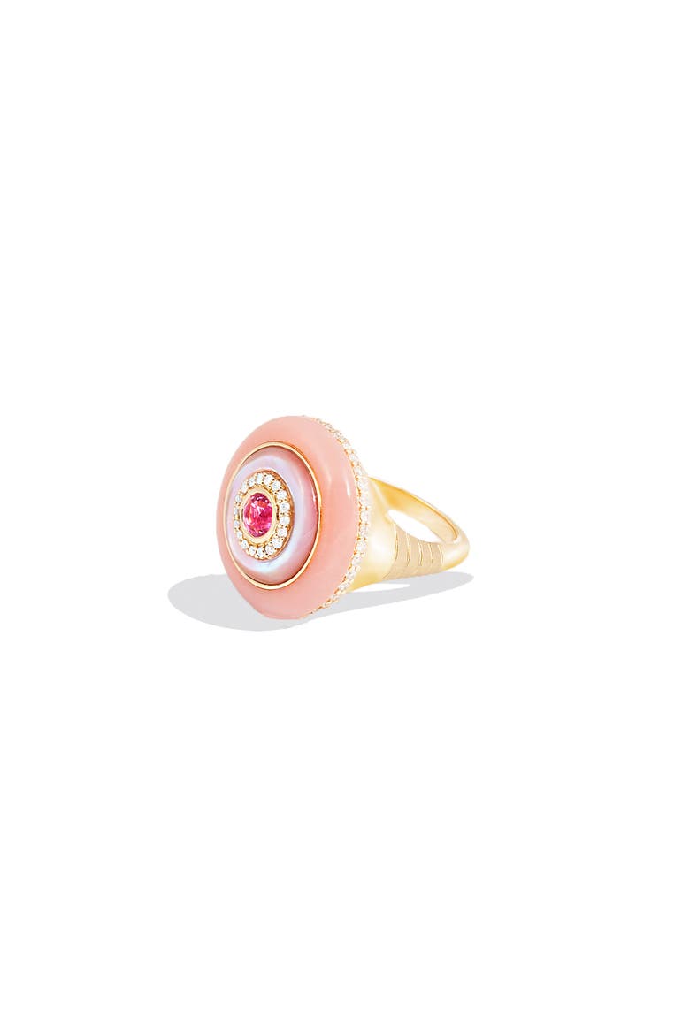Evolve Stone Inlay Cocktail Ring, Alternate, color, Pink- Gold