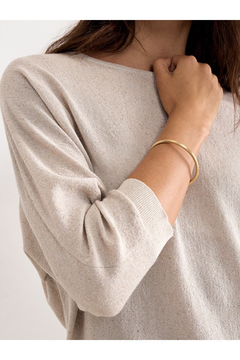 Sequin Cristine Knit Jumper, Alternate, color, Metallic Gold