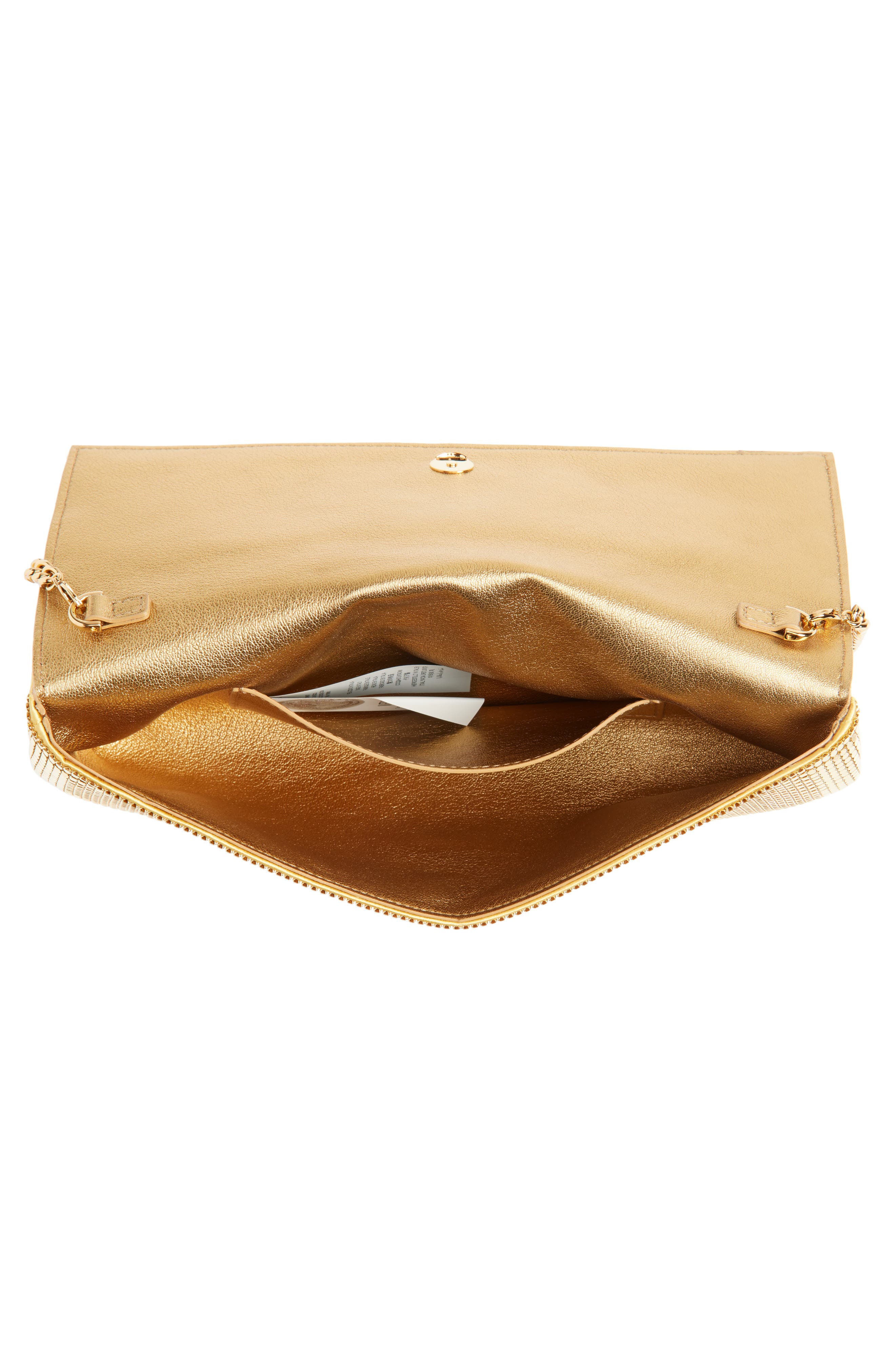 Versace La Medusa Metal Mush Clutch, Alternate, color, Gold Versace Gold