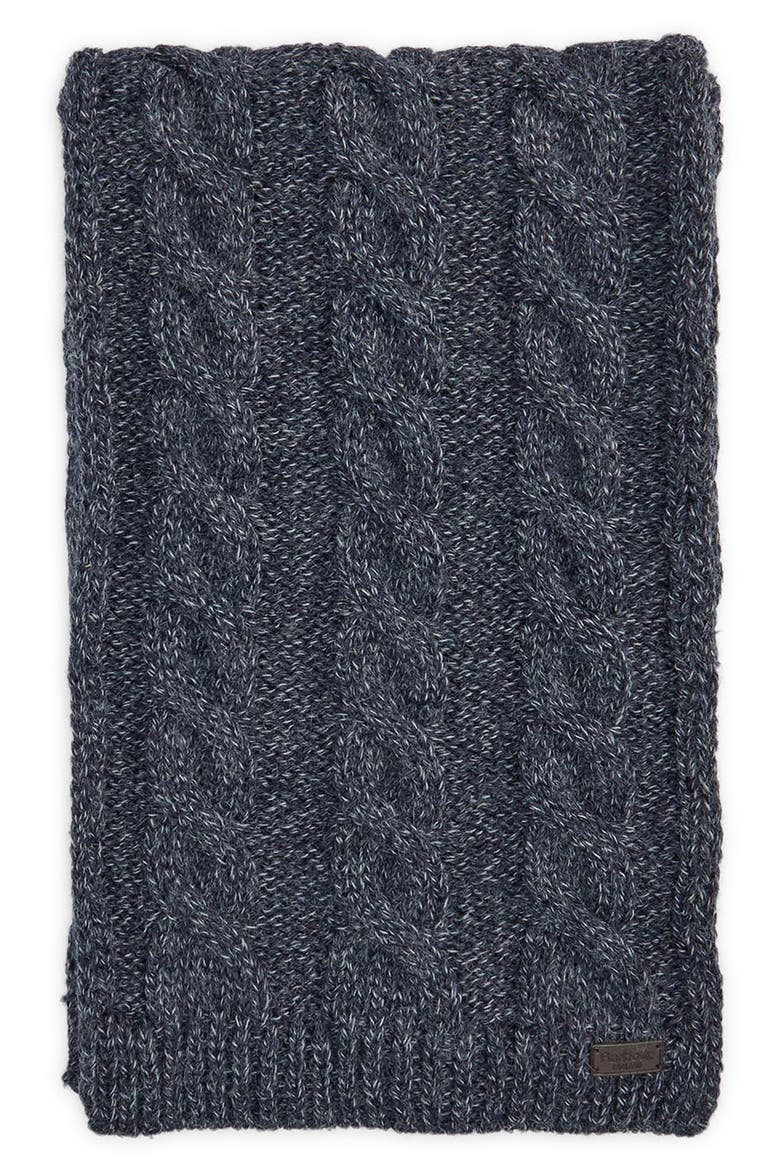 Jesmond Cable Stitch Scarf & Beanie Set, Alternate, color, NAVY