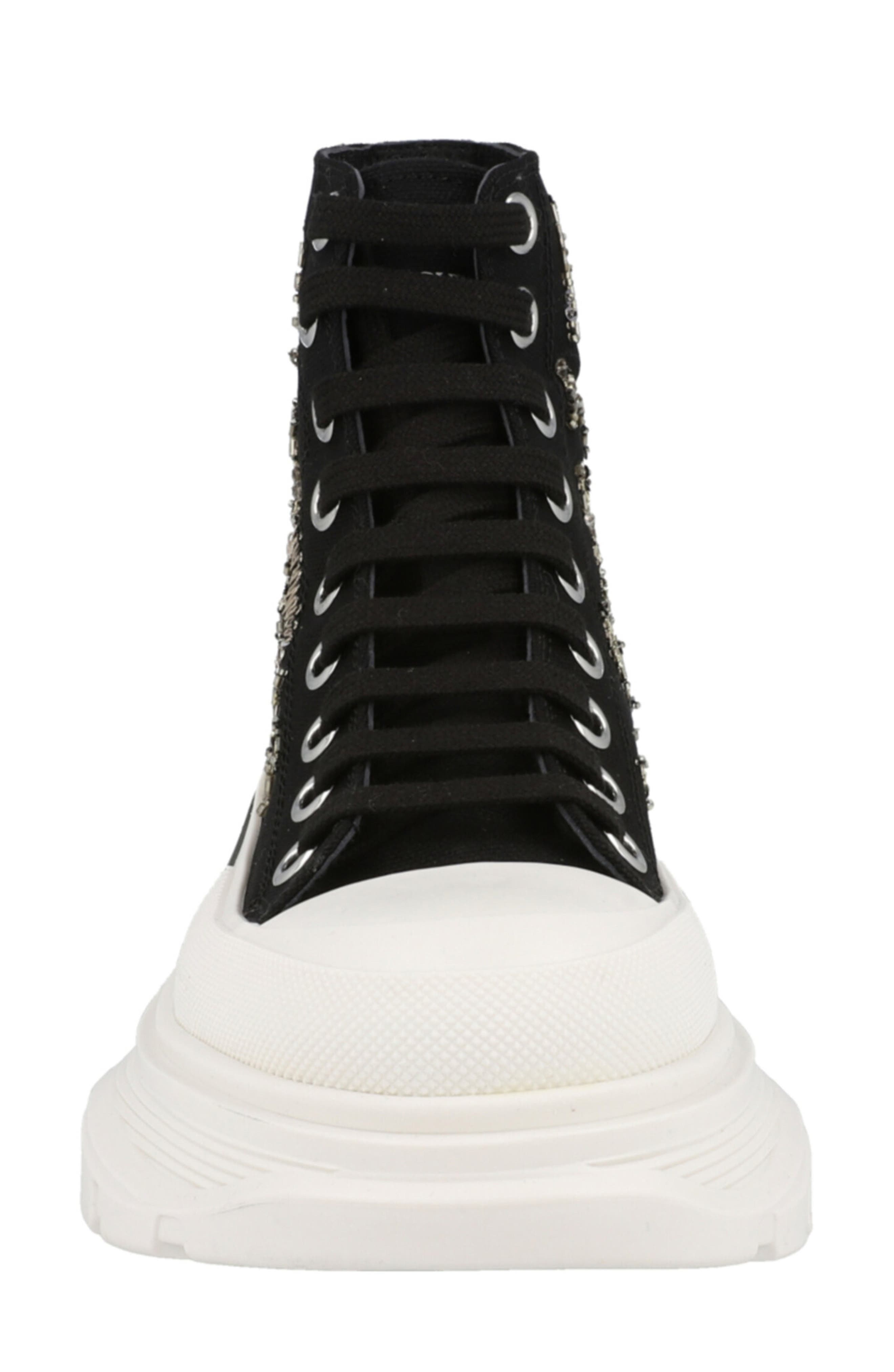 McQueen Crystal Embellished High Top Sneaker, Alternate, color, 
