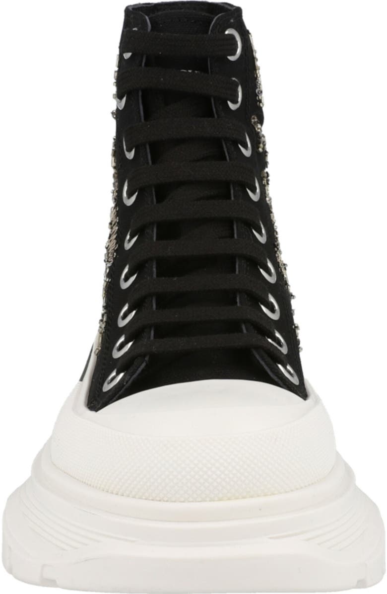 McQueen Crystal Embellished High Top Sneaker, Alternate, color,