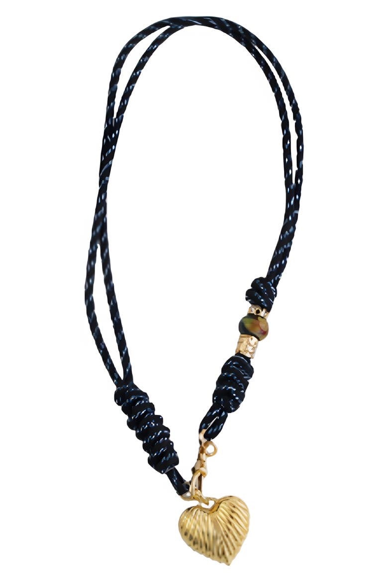 Emmy Roped Heart Pendant Necklace, Main, color, BLUE/ GOLD